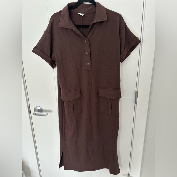 Smash + Tess Dresses & Skirts - Smash + Tess Bamboo Blend Brown Shirt Dress | Made in Canada